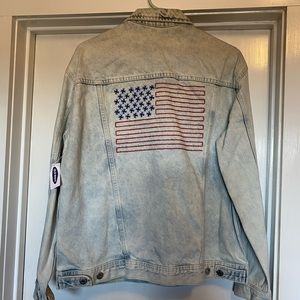 NWT American Flag Jean Jacket
